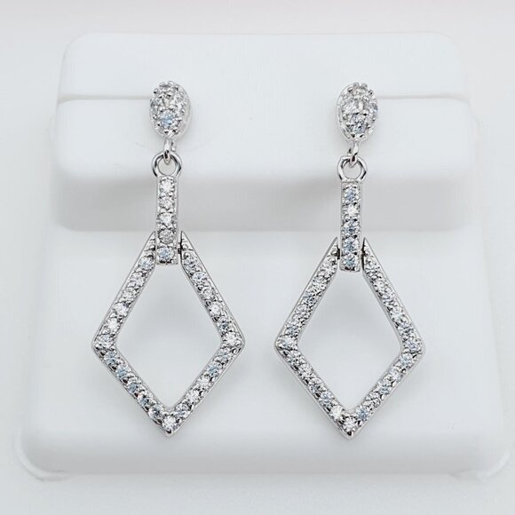 - "925 Sterling Silver Cubic Zirconia Earrings, U19254683 - Picture 6 of 10